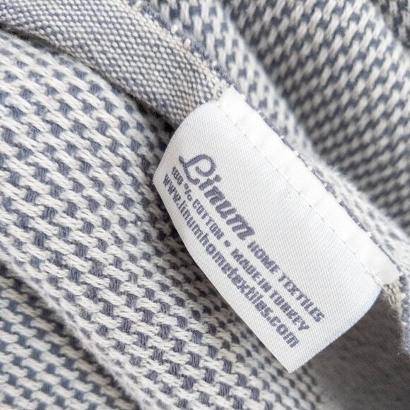 Linum Turkish Towel Set - 2 Bath Towels + 2 Hand Towels 100% Cotton Blue & White - Picture 3 of 5